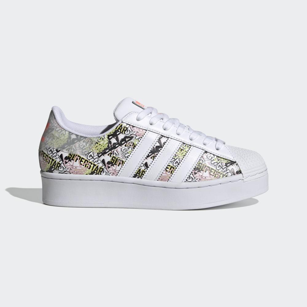 Adidas Women's Superstar Bold Originals Shoes White/Black/Silver Metal Ireland FX3533